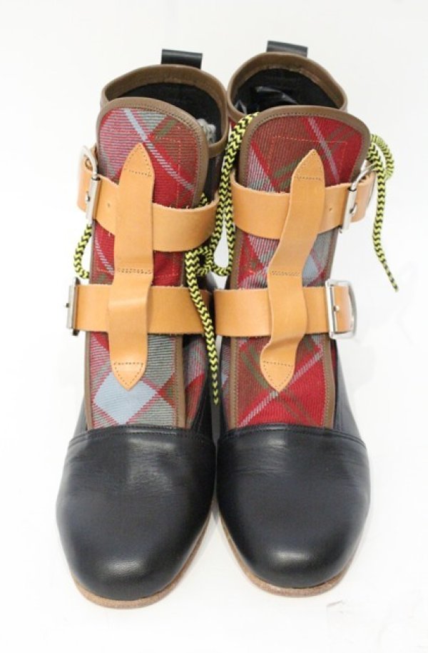 画像2: ヴィヴィアンウエストウッド 中古 / SEDITIONARIES BOOT TARTAN 5 ブラック  O-26-10-11-110-sh-IG-OS (2)