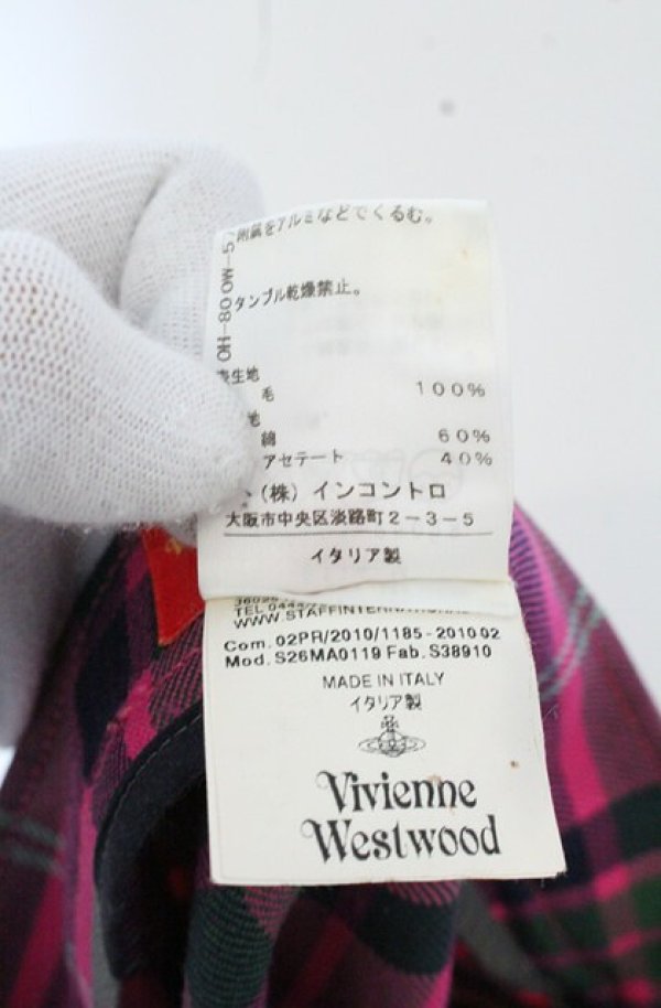 画像5: ヴィヴィアンウエストウッド 中古 / 変形タータンスカート 40 ピンク  O-26-10-25-035-sk-YM-OS (5)