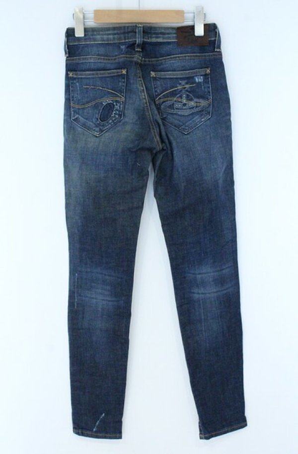 画像3: ANGLOMANIA 中古 /INNY JEAN ダメージスキニーデニムパンツ ｗ27 インディゴ  O-26-10-25-040-pa-YM-OS (3)