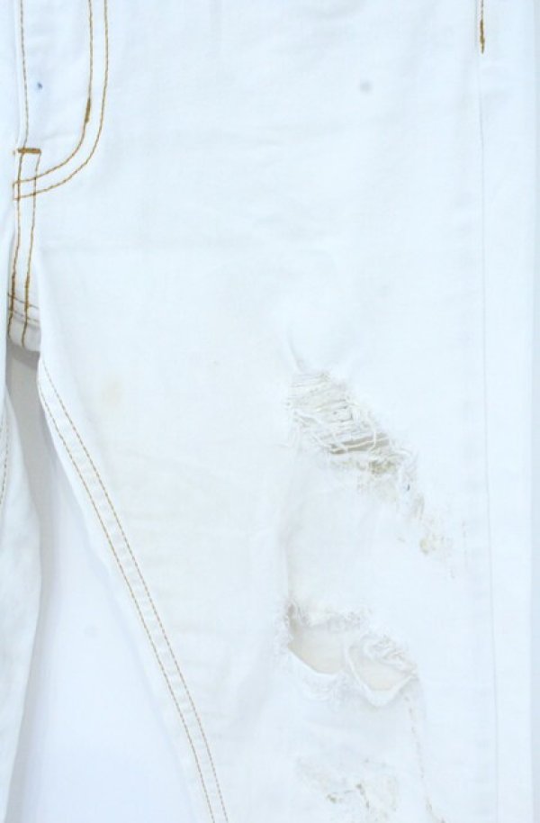 画像3: ANGLOMANIA 中古 / 箔デニムパンツ 40 ホワイト  O-26-10-25-042-pa-IG-OS (3)