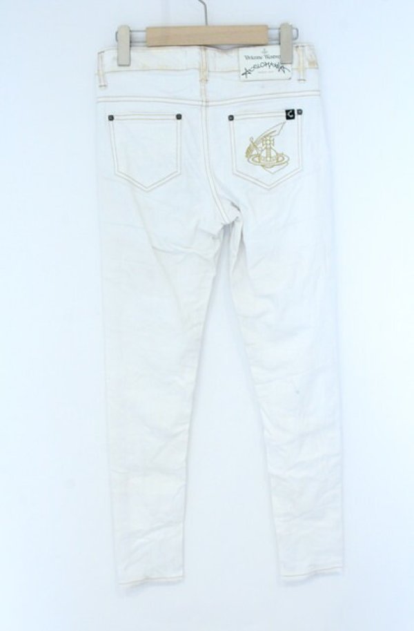 画像4: ANGLOMANIA 中古 / 箔デニムパンツ 40 ホワイト  O-26-10-25-042-pa-IG-OS (4)