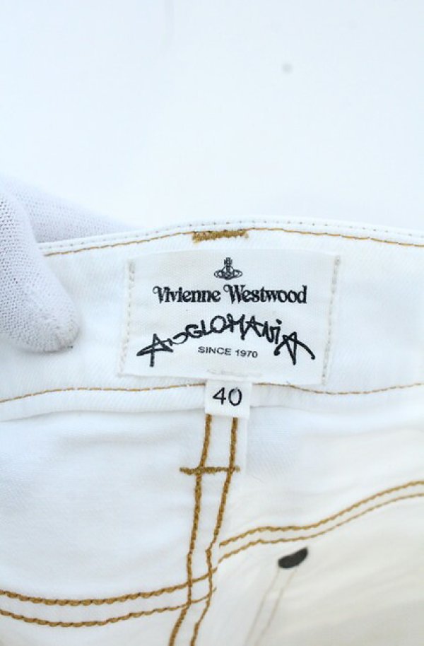 画像5: ANGLOMANIA 中古 / 箔デニムパンツ 40 ホワイト  O-26-10-25-042-pa-IG-OS (5)