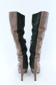 画像4: ヴィヴィアンウエストウッド 中古 / レザーバイカラーロングブーツ 37（約23cm） ブラウンｘカーキ  O-26-10-25-056-sh-YM-OS (4)