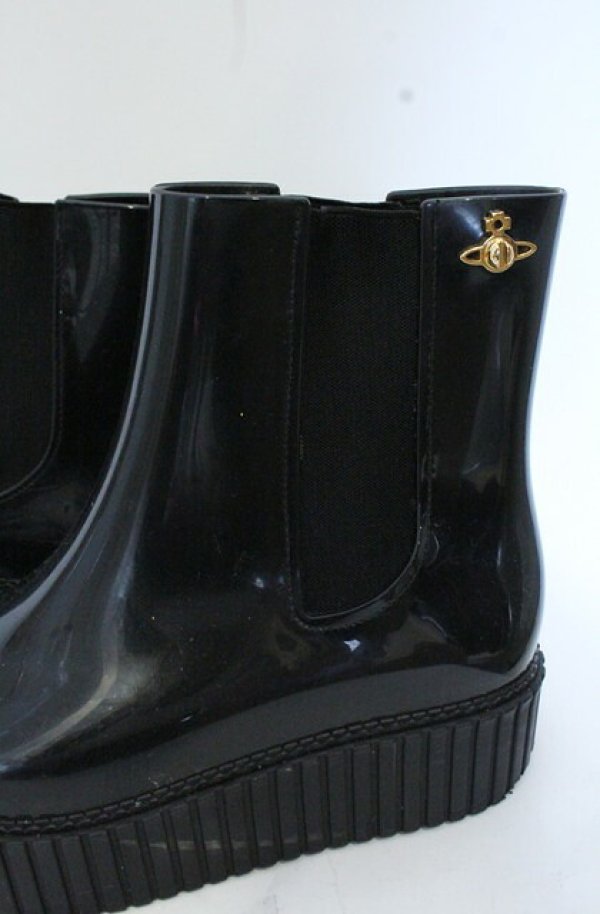 画像4: ヴィヴィアンウエストウッド×Melissa 中古 / CHELSEAブーツ 24.5cm ブラック  O-26-10-25-057-sh-YM-OS (4)