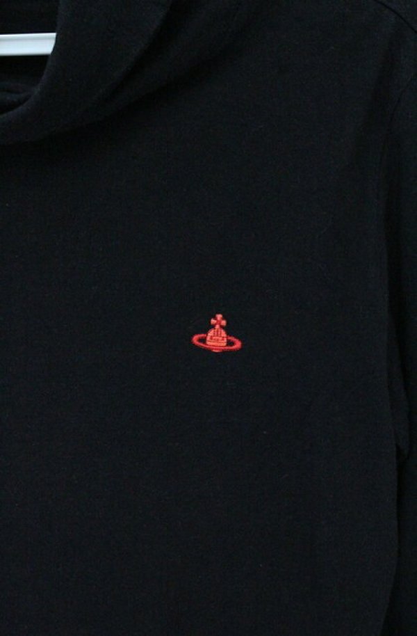 画像2: ヴィヴィアンウエストウッド 中古 / 単色オーブ刺繍タートルネックカットソー 2 ブラック  O-26-10-25-014-to-YM-OS (2)