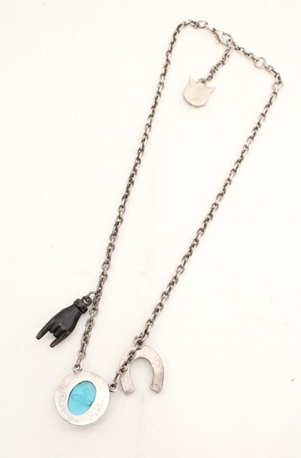 画像4: ヴィヴィアンウエストウッド 中古 / Cabochon pendant （カボションペンダント）  ブラックｘブルー  O-26-11-01-014-ac-YM-OS (4)