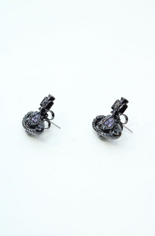 画像2: ヴィヴィアンウエストウッド 中古 / MAYFAIR BAS RELIEF EARRINGS（メイフェアバスレリーフピアス）  ガンメタル  O-26-11-01-042-er-YM-OS (2)