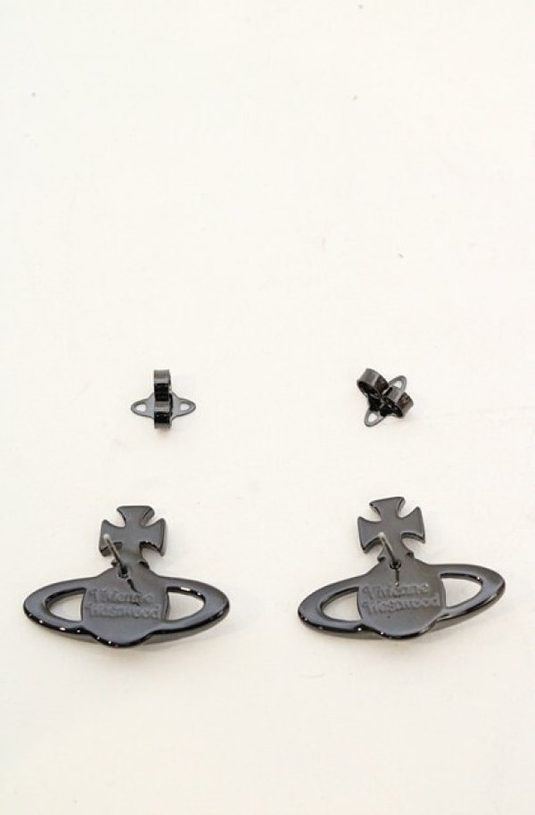 画像3: ヴィヴィアンウエストウッド 中古 / MAYFAIR BAS RELIEF EARRINGS（メイフェアバスレリーフピアス）  ガンメタル  O-26-11-01-042-er-YM-OS (3)