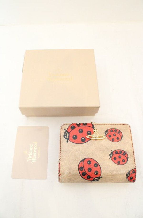 画像8: ヴィヴィアンウエストウッド 中古 / レディバード クラスプパース ガマ口折リ財布  ベージュ  O-26-11-01-055-wa-YM-OS (8)