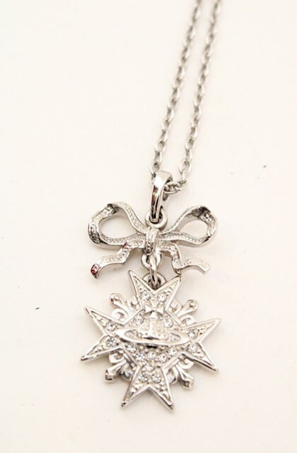 画像2: ヴィヴィアンウエストウッド 中古 / bow&medallion ペンダント（ボウ＆メダリオン）  シルバー  O-26-11-01-010-ac-YM-OS (2)