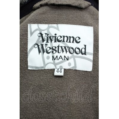 画像3: 【USED】Vivienne Westwood MAN / 襟ファーチェックコート ヴィヴィアンウエストウッド ビビアン   44 グレー 【中古】 S-24-01-18-035-co-AS-ZS