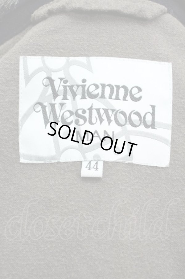 画像3: ヴィヴィアンウエストウッド MAN 中古 / 襟ファーチェックコート    44 グレー  S-24-01-18-035-co-AS-ZS (3)