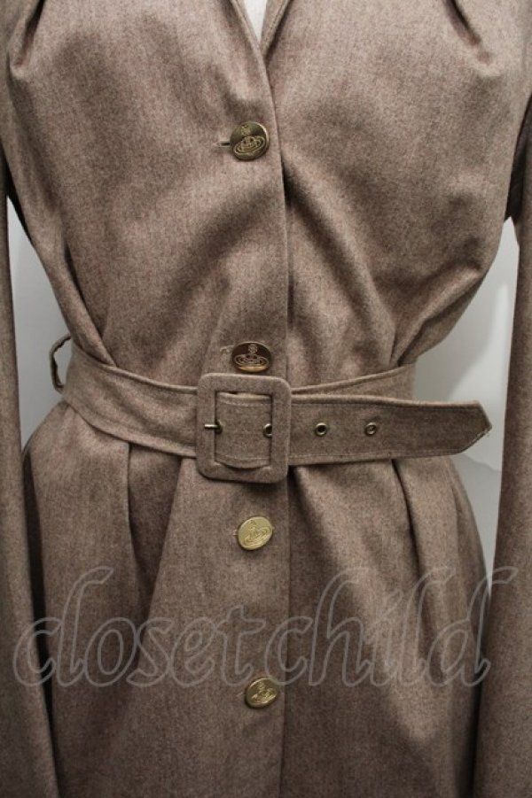 画像3: ヴィヴィアンウエストウッド 中古 / /カシミア混ロングコート  ベージュ  S-24-03-03-064-co-AS-ZS (3)