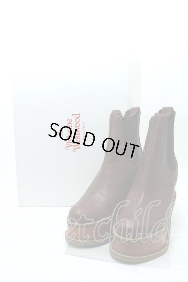 画像4: ヴィヴィアンウエストウッド 中古 / サイドゴアブーツ 37 ブラウン  S-24-03-31-025-sh-AS-ZS (4)