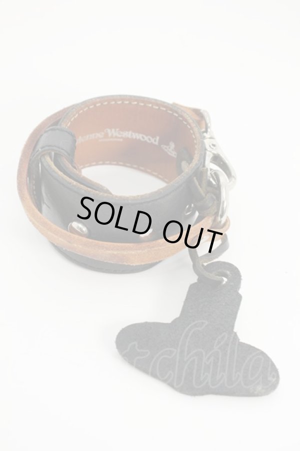 画像2: ヴィヴィアンウエストウッド 中古 / ACCレザーベルトバングル  黒  S-24-05-01-004-ac-UT-ZS (2)