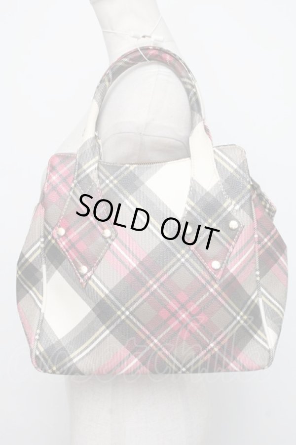 画像2: ヴィヴィアンウエストウッド 中古 / BAダービーチェックハンドバッグ  マルチ  S-24-07-31-021-ba-AS-ZS (2)