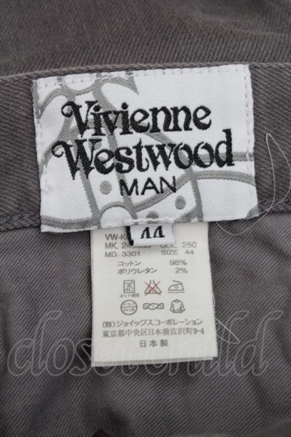 画像3: ヴィヴィアンウエストウッド MAN 中古 / オーブ刺繍デニムパンツ 44 グレー  S-24-10-30-053-pa-AS-ZS (3)