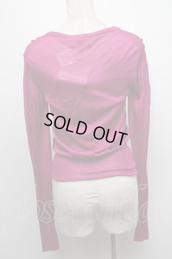 画像2: ヴィヴィアンウエストウッド 中古 / ディアマンテオーブ刺繍サマーカーディガン M ピンク  S-24-12-15-043-to-AS-ZS (2)