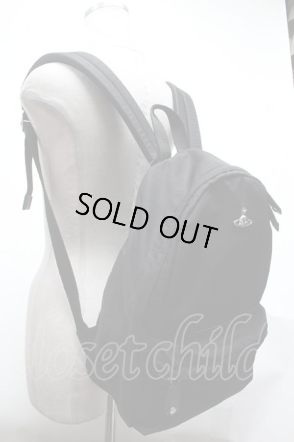 画像2: ヴィヴィアンウエストウッド 中古 / オーブモチーフバックパック  黒  S-25-02-23-032-ac-AS-ZS (2)