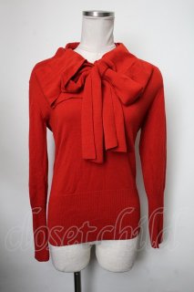 ヴィヴィアンウエストウッド 中古 / /ハートフリルニット<br>00 赤  S-24-06-26-036-ts-AS-ZS ヴィヴィアンウエストウッド 中古 / /ハートフリルニット00 赤 S