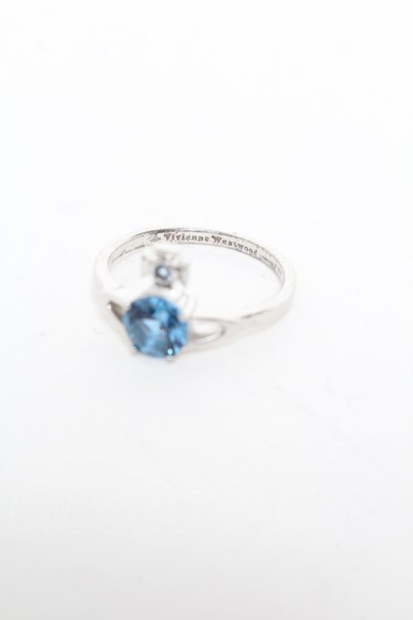 画像2: ヴィヴィアンウエストウッド 中古 / AC/REINA PETITEリング S シルバーｘブルー  S-25-02-23-011-ac-AS-ZY (2)