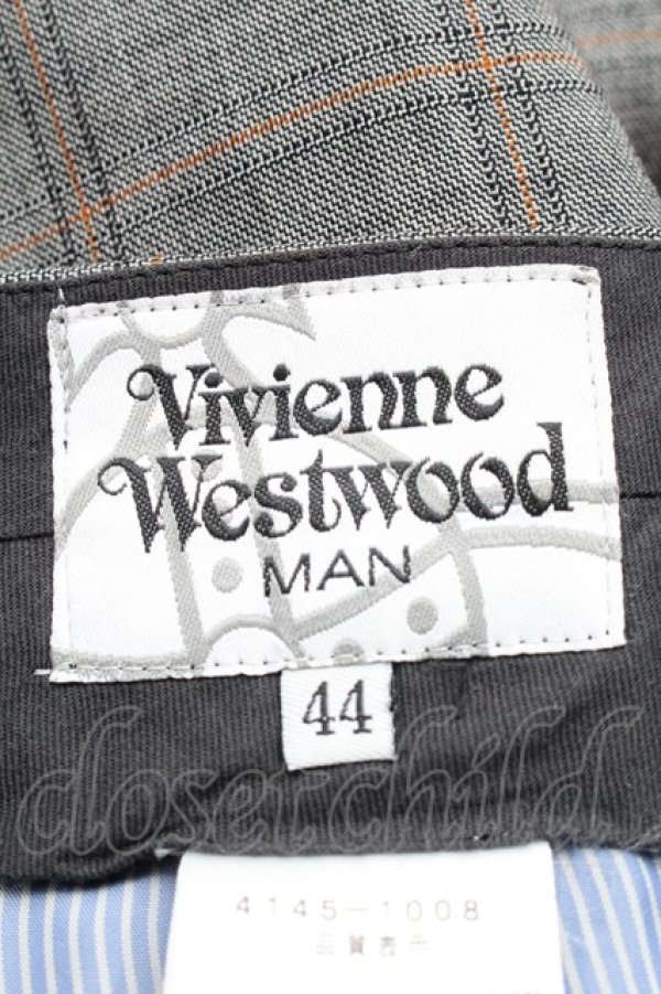 画像3: ヴィヴィアンウエストウッド MAN 中古 / チェックトラウザーズ 44 グレー  S-25-02-23-080-pa-AS-ZS (3)
