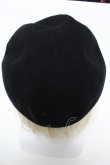 画像2: ヴィヴィアンウエストウッド 中古 / オーブ刺繍ベレー  黒  S-25-02-23-018-ha-AS-ZS (2)