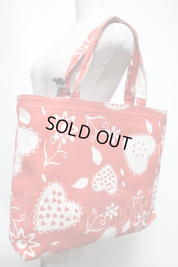 画像2: ヴィヴィアンウエストウッド 中古 / PAINTING BUNNYトートバッグ  赤  S-25-02-23-025-ba-AS-ZS (2)