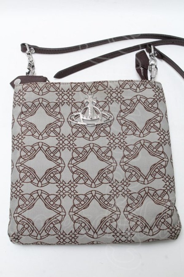 画像3: ヴィヴィアンウエストウッド 中古 / ロゴマニアショルダーバッグ  ベージュｘブラウン  S-25-03-05-028-ba-AS-ZS (3)