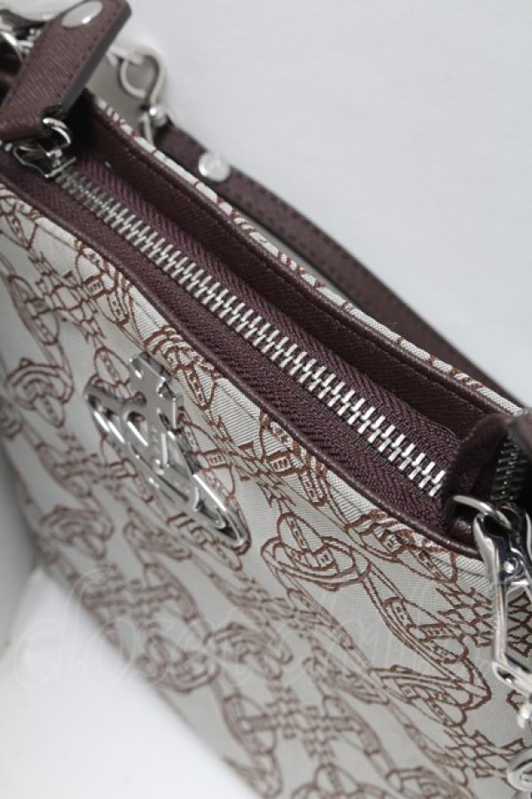 画像5: ヴィヴィアンウエストウッド 中古 / ロゴマニアショルダーバッグ  ベージュｘブラウン  S-25-03-05-028-ba-AS-ZS (5)