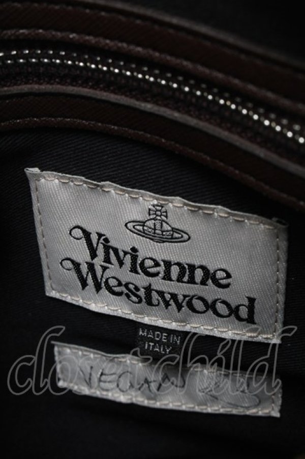 画像6: ヴィヴィアンウエストウッド 中古 / ロゴマニアショルダーバッグ  ベージュｘブラウン  S-25-03-05-028-ba-AS-ZS (6)