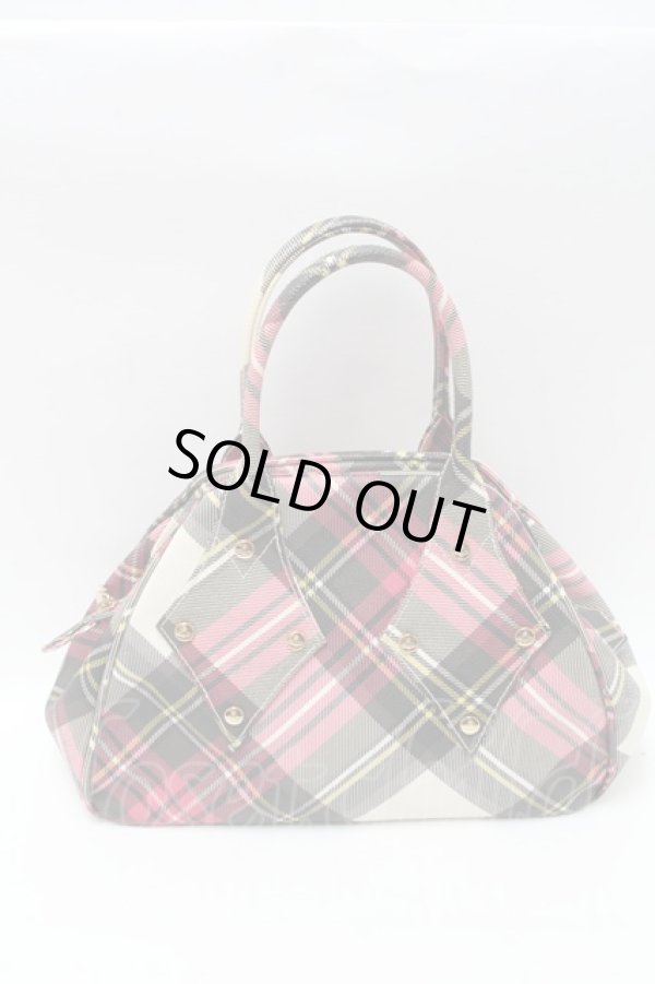 画像2: ヴィヴィアンウエストウッド 中古 / タータンヤスミンバッグ  白  S-25-03-05-034-ba-AS-ZS (2)