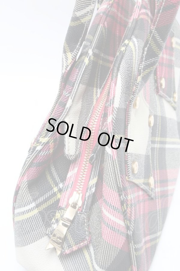 画像3: ヴィヴィアンウエストウッド 中古 / タータンヤスミンバッグ  白  S-25-03-05-034-ba-AS-ZS (3)