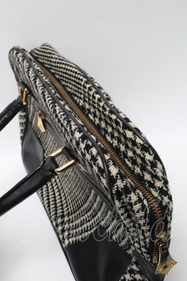 画像3: ヴィヴィアンウエストウッド 中古 / BAエナメルオーブボタンツイードバッグ  黒  S-25-03-05-035-ba-AS-ZS (3)