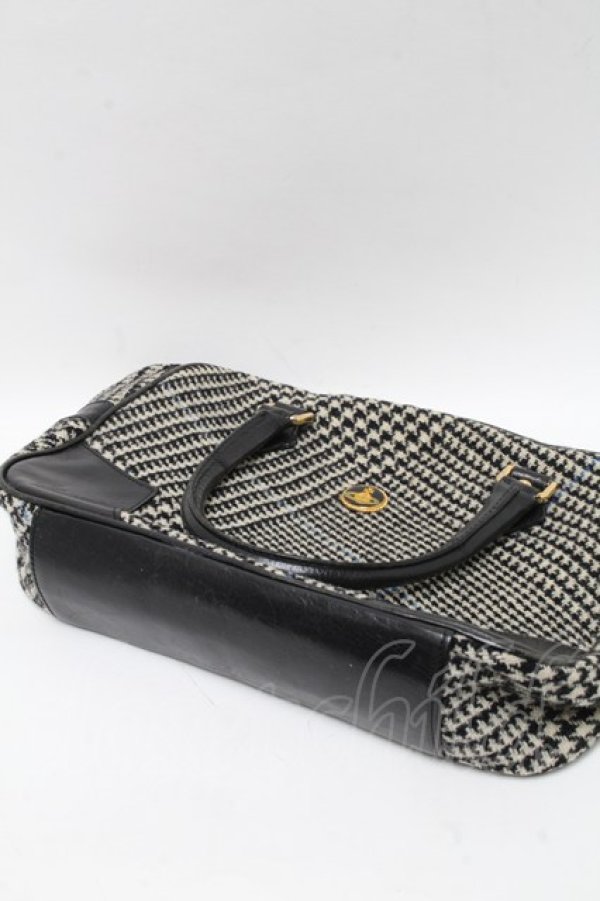 画像5: ヴィヴィアンウエストウッド 中古 / BAエナメルオーブボタンツイードバッグ  黒  S-25-03-05-035-ba-AS-ZS (5)