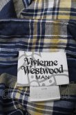 画像4: ヴィヴィアンウエストウッド MAN 中古 / MADRAS CHECK PATCHWORK DRAPEブラウス  イエローｘ紺  S-25-03-05-042-bl-AS-ZS (4)