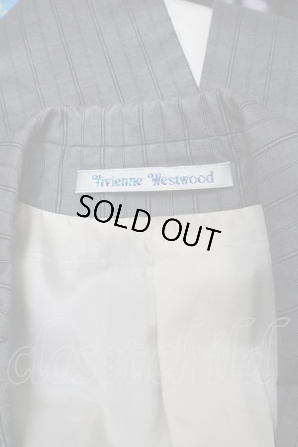 画像3: ANGLOMANIA 中古 / ストライプジャケット 46 グレー  S-25-03-05-045-jc-AS-ZS (3)