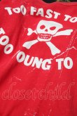 画像3: ANGLOMANIA 中古 / TOO FAST TO LIVE…Tシャツ  赤ｘ黒  S-25-03-05-046-ts-AS-ZS (3)