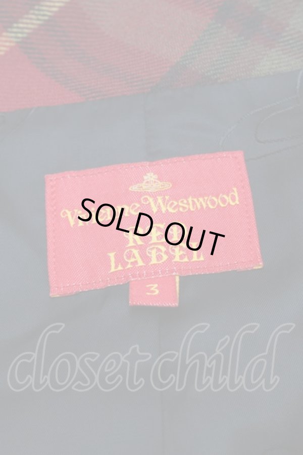 画像5: ヴィヴィアンウエストウッド 中古 / チェックジャケット 3 赤  S-25-03-05-047-jc-AS-ZS (5)