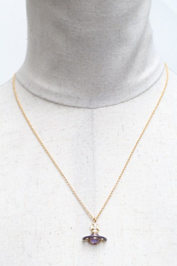 画像2: ヴィヴィアンウエストウッド 中古 / オリジナルバスレリーフネックレス  ラベンダーｘゴールド  S-25-03-30-023-ac-AS-ZS (2)