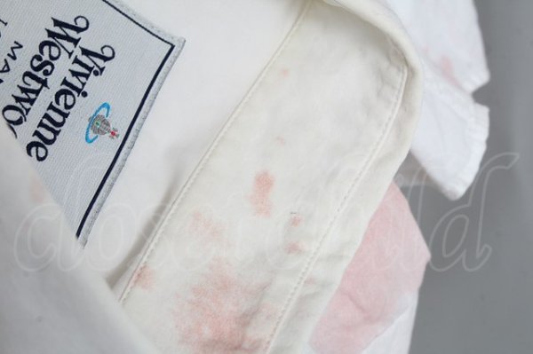 画像4: ヴィヴィアンウエストウッド MAN 中古 / ワインステインシャツ  白xピンク  S-25-03-30-031-bl-AS-ZS (4)