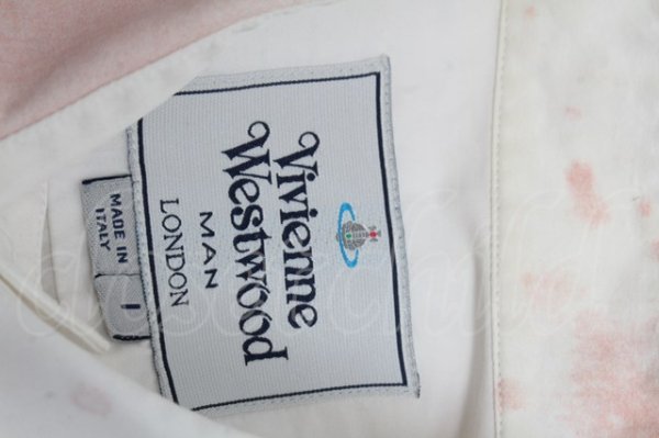 画像5: ヴィヴィアンウエストウッド MAN 中古 / ワインステインシャツ  白xピンク  S-25-03-30-031-bl-AS-ZS (5)
