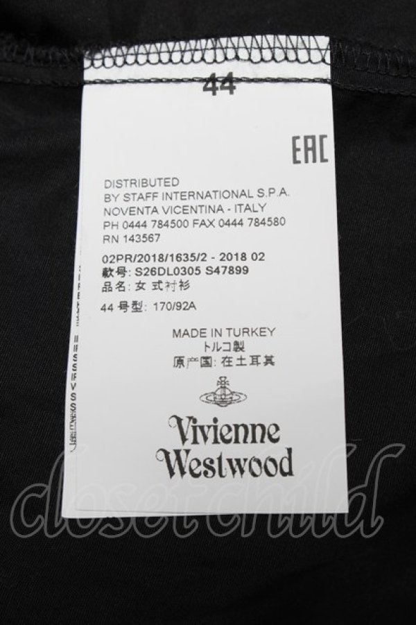 画像7: ヴィヴィアンウエストウッド 中古 / カラーオーブ刺繍ブラウス 44 黒  S-25-03-30-060-bl-AS-ZS (7)