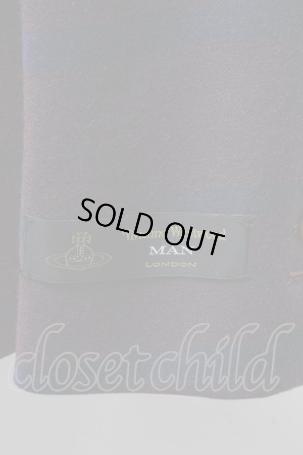 画像5: ヴィヴィアンウエストウッド MAN 中古 / チェックセットアップ 44 ワインx紺  S-25-03-30-067-jc-AS-ZS (5)