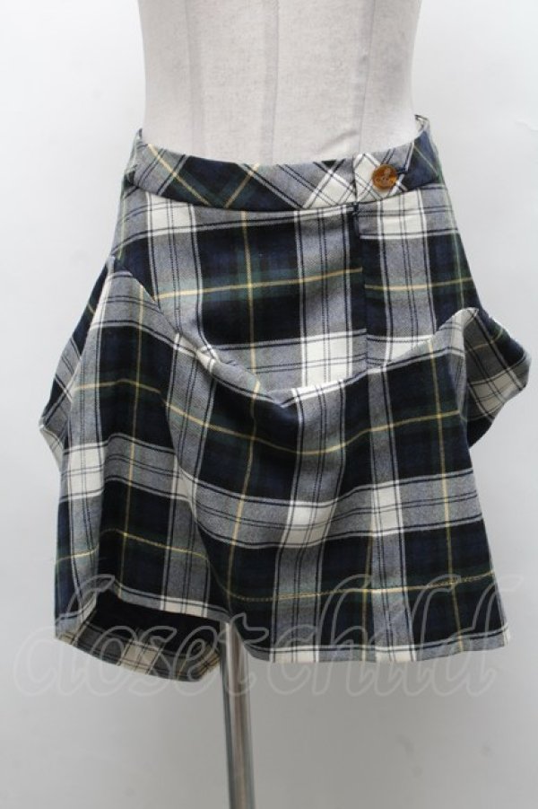 画像4: ヴィヴィアンウエストウッド 中古 / タータンチェックラブ襟ジャケット&変形スカートセットアップ  グリーン  S-25-03-30-068-jc-HR-ZS (4)