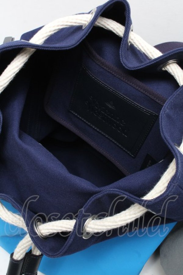 画像3: ヴィヴィアンウエストウッド 中古 / バイカラーバックパック  サックスx紺  S-25-04-16-033-ba-AS-ZS (3)