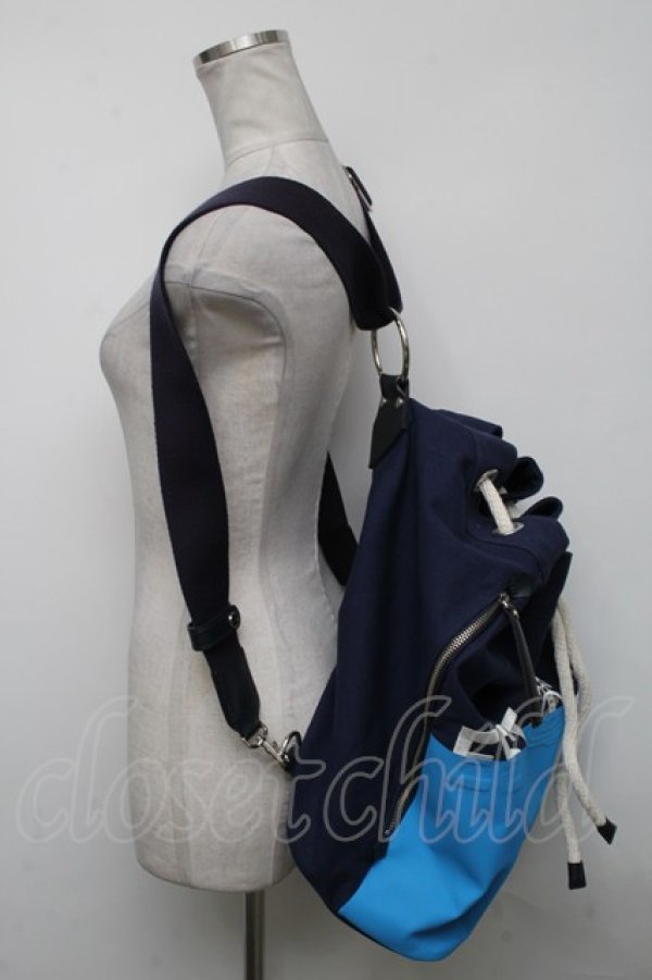 画像5: ヴィヴィアンウエストウッド 中古 / バイカラーバックパック  サックスx紺  S-25-04-16-033-ba-AS-ZS (5)