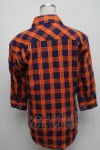 画像2: ヴィヴィアンウエストウッド MAN 中古 / チェックシャツ 46 オレンジｘ紺  S-25-04-16-040-ts-AS-ZS (2)