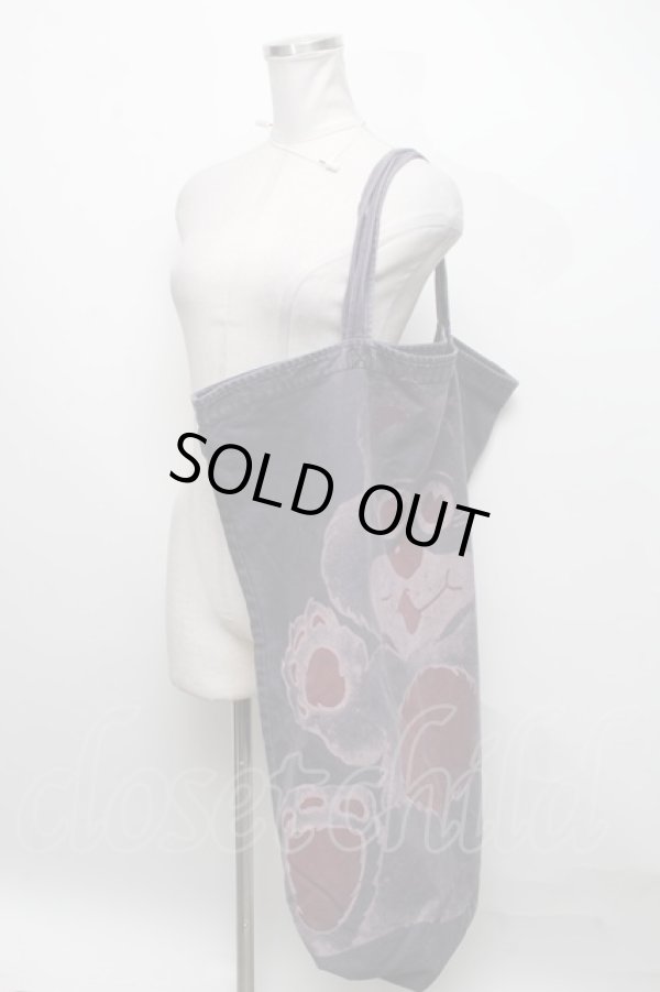 画像4: ANGLOMANIA 中古 / テディベアプリントトートバッグ  紫  S-25-04-16-028-ba-AS-ZS (4)