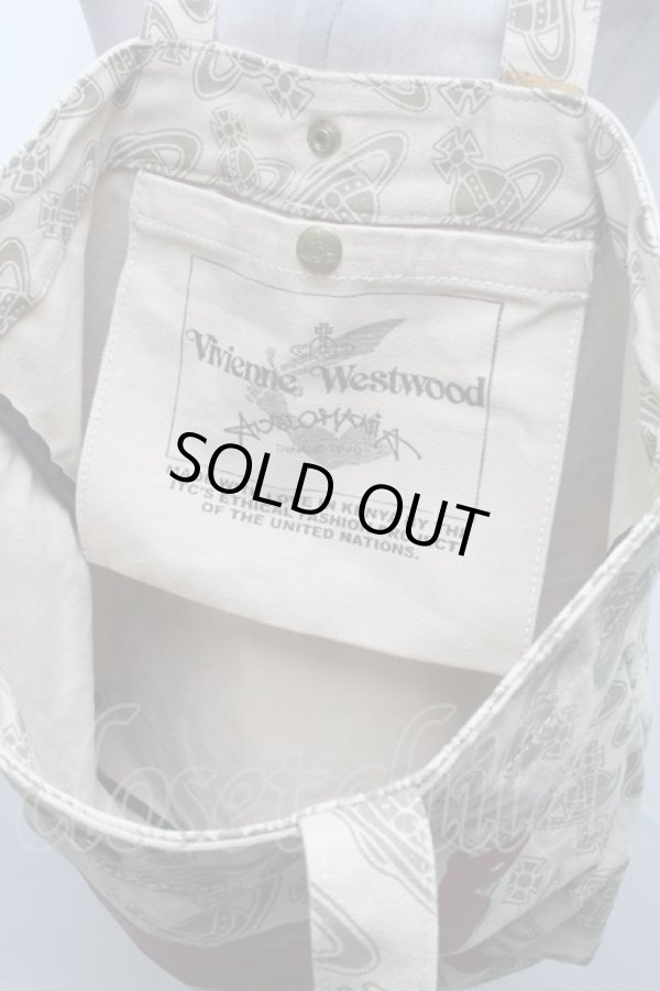 画像3: ヴィヴィアンウエストウッド 中古 / BAMORAL OUTRAGEトートバッグ  ベージュ  S-25-04-16-030-ba-AS-ZH (3)